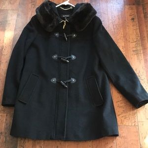 Ellen Tracy Wool Faux Fur Hood